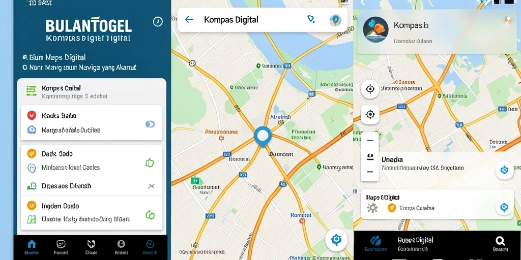 Tampilan antarmuka aplikasi Kompas Digital BULANTOGEL yang praktis dan informatif.