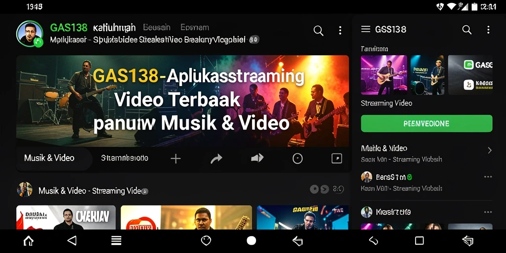 Antarmuka pengguna GAS138 menampilkan pilihan video yang mudah diakses.