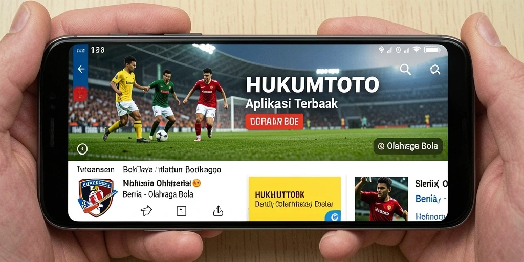 Tampilan antarmuka aplikasi HUKUMTOTO yang informatif tentang olahraga bola.
