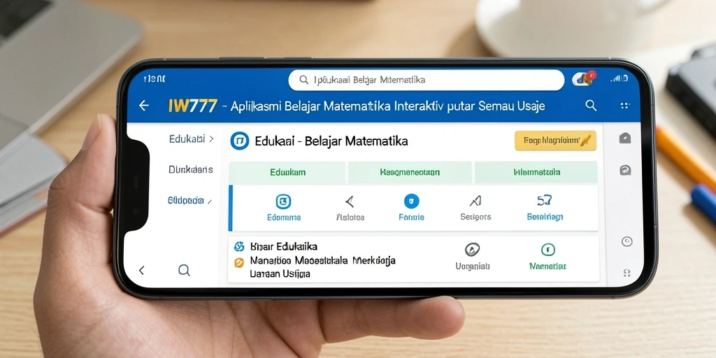 Tampilan antarmuka IW777 yang menarik untuk belajar matematika.