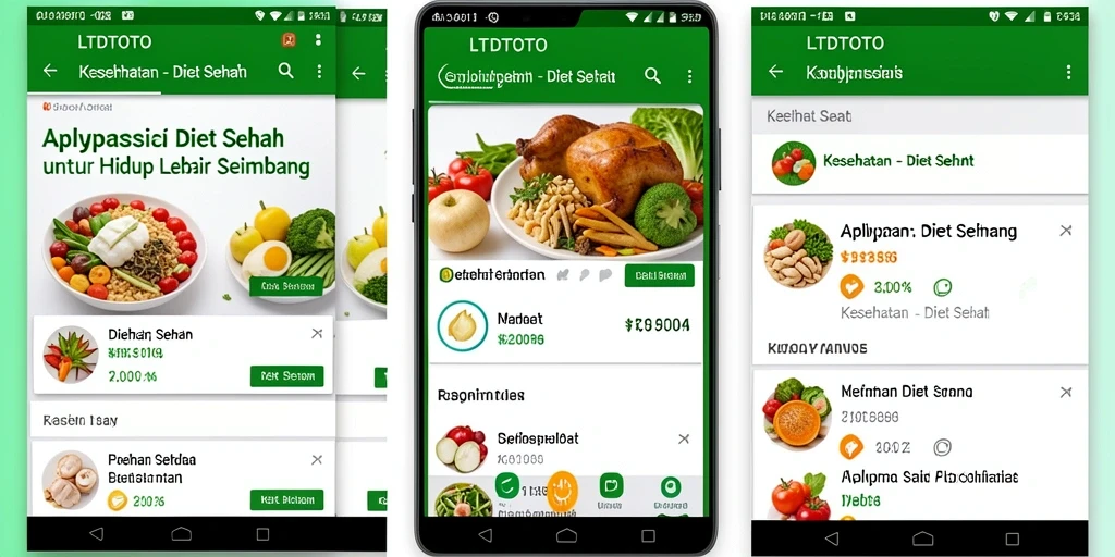 Tampilan antarmuka LTDTOTO yang memudahkan pengguna menjalani diet sehat.