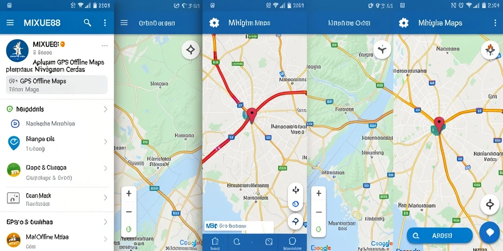 Antarmuka aplikasi GPS Offline Maps MIXUE88 yang intuitif dan informatif.