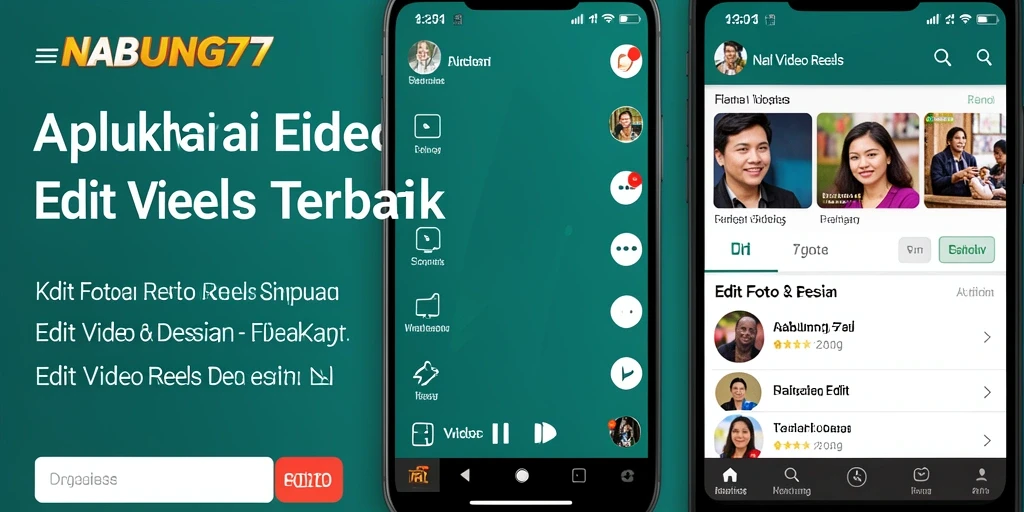 Antarmuka NABUNG77 menampilkan fitur Edit Video Reels yang user-friendly.