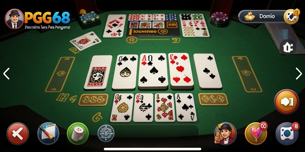 Tampilan antarmuka PGG68 yang memukau saat bermain Domino.