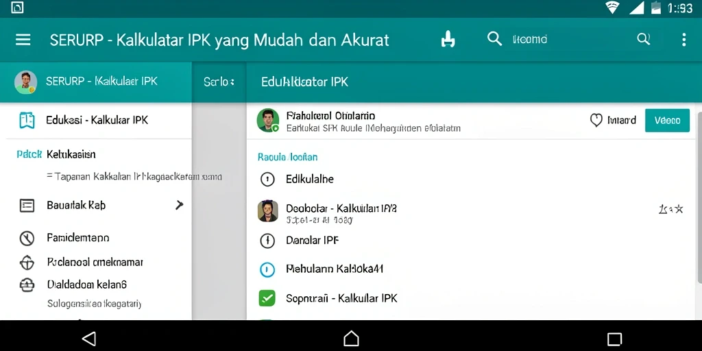 Tampilan antarmuka aplikasi Kalkulator IPK SERURP yang mudah digunakan.